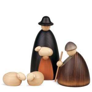 Hirtengruppe mit 2 Schafen  groß