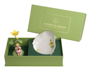 Rarität zum Sonderpreis: Mädchen mit Sumpfdotterblume mit Schale Meißner Porzellan 5226/1 Set