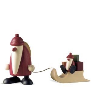 Weihnachtsmann m.Schlitten u.Kind