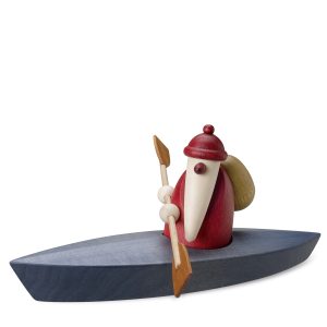 Weihnachtsmann im Paddelboot