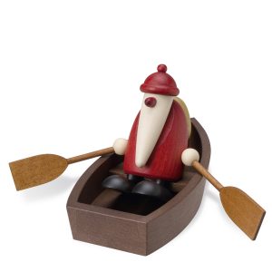 Weihnachtsmann im Ruderboot