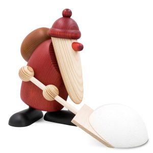 Weihnachtsmann mit Schneeschieber groß