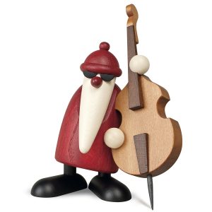 Weihnachtsmann mit Kontrabass