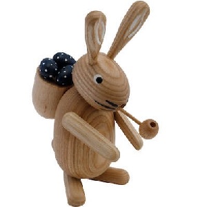 Hase rauchend mit Kiepe