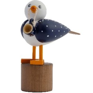 Möwe mit Bürgeler Keramiktasse im Schnabel