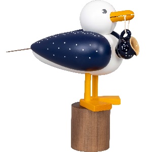 Möwe groß mit Bürgeler Keramikkrug im Schnabel
