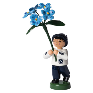 Blumenjunge mit Vergissmeinnicht